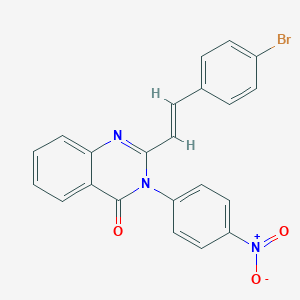 molecular formula C22H14BrN3O3 B420441 2-[2-(4-bromophenyl)vinyl]-3-{4-nitrophenyl}-4(3H)-quinazolinone CAS No. 302601-94-1