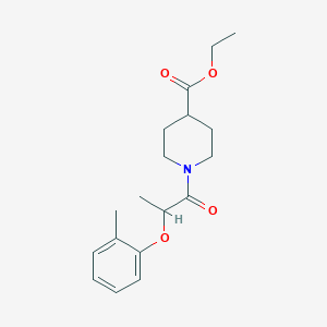 molecular formula C18H25NO4 B4204450 Ethyl 1-[2-(2-methylphenoxy)propanoyl]piperidine-4-carboxylate 