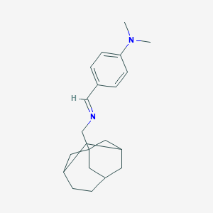 molecular formula C21H30N2 B420446 N,N-dimethyl-4-{(E)-[(tricyclo[4.3.1.1~3,8~]undec-1-ylmethyl)imino]methyl}aniline 