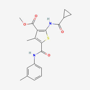 molecular formula C19H20N2O4S B4204466 methyl 2-[(cyclopropylcarbonyl)amino]-4-methyl-5-{[(3-methylphenyl)amino]carbonyl}-3-thiophenecarboxylate 