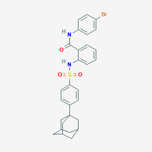 molecular formula C29H29BrN2O3S B420449 2-({[4-(1-adamantyl)phenyl]sulfonyl}amino)-N-(4-bromophenyl)benzamide 