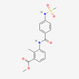 molecular formula C17H18N2O5S B4204491 methyl 2-methyl-3-({4-[(methylsulfonyl)amino]benzoyl}amino)benzoate 