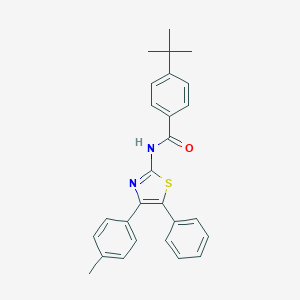 molecular formula C27H26N2OS B420455 4-tert-butyl-N-(4-(4-methylphenyl)-5-phenyl-1,3-thiazol-2(3H)-ylidene)benzamide 