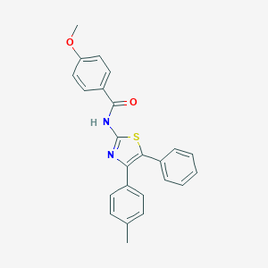 molecular formula C24H20N2O2S B420457 4-methoxy-N-[4-(4-methylphenyl)-5-phenyl-1,3-thiazol-2-yl]benzamide CAS No. 317853-89-7