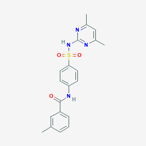 molecular formula C20H20N4O3S B420458 N-{4-[(4,6-dimethylpyrimidin-2-yl)sulfamoyl]phenyl}-3-methylbenzamide CAS No. 313261-56-2