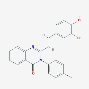 molecular formula C24H19BrN2O2 B420459 2-[2-(3-bromo-4-methoxyphenyl)vinyl]-3-(4-methylphenyl)-4(3H)-quinazolinone 
