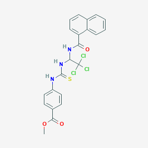 molecular formula C22H18Cl3N3O3S B420467 Methyl 4-[({[2,2,2-trichloro-1-(1-naphthoylamino)ethyl]amino}carbonothioyl)amino]benzoate 