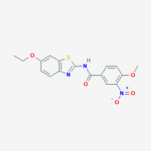 molecular formula C17H15N3O5S B420475 N-(6-ethoxy-1,3-benzothiazol-2-yl)-4-methoxy-3-nitrobenzamide 