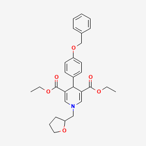 molecular formula C29H33NO6 B4204751 Diethyl 4-[4-(benzyloxy)phenyl]-1-(tetrahydrofuran-2-ylmethyl)-1,4-dihydropyridine-3,5-dicarboxylate 