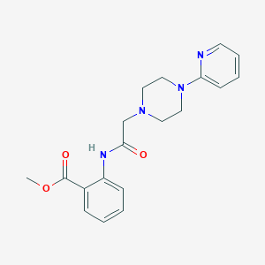 molecular formula C19H22N4O3 B420480 Methyl 2-({[4-(2-pyridinyl)-1-piperazinyl]acetyl}amino)benzoate 