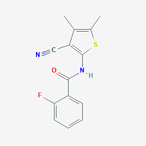 molecular formula C14H11FN2OS B420482 N-(3-cyano-4,5-dimethylthiophen-2-yl)-2-fluorobenzamide CAS No. 543717-70-0
