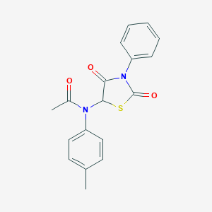 molecular formula C18H16N2O3S B420484 N-(2,4-dioxo-3-phenyl-1,3-thiazolidin-5-yl)-N-(4-methylphenyl)acetamide CAS No. 26959-86-4