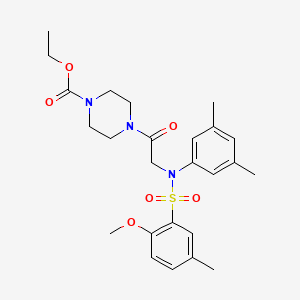 molecular formula C25H33N3O6S B4204846 ethyl 4-[2-(N-(2-methoxy-5-methylphenyl)sulfonyl-3,5-dimethylanilino)acetyl]piperazine-1-carboxylate 