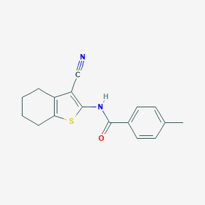 molecular formula C17H16N2OS B420486 N-(3-cyano-4,5,6,7-tetrahydro-1-benzothiophen-2-yl)-4-methylbenzamide CAS No. 60557-04-2