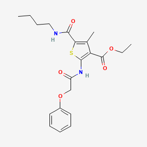 molecular formula C21H26N2O5S B4204864 ethyl 5-[(butylamino)carbonyl]-4-methyl-2-[(phenoxyacetyl)amino]-3-thiophenecarboxylate 