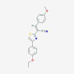 molecular formula C21H18N2O2S B420488 2-[4-(4-Ethoxyphenyl)-1,3-thiazol-2-yl]-3-(4-methoxyphenyl)acrylonitrile CAS No. 313686-18-9