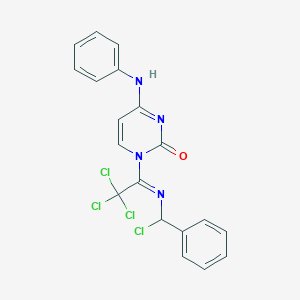 molecular formula C19H14Cl4N4O B420489 4-anilino-1-{(1E)-2,2,2-trichloro-N-[chloro(phenyl)methyl]ethanimidoyl}pyrimidin-2(1H)-one 