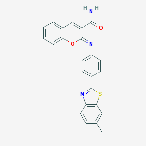 molecular formula C24H17N3O2S B420507 (2z)-2-{[4-(6-甲基-1,3-苯并噻唑-2-基)苯基]亚氨基}-2h-色烯-3-甲酰胺 CAS No. 325856-76-6