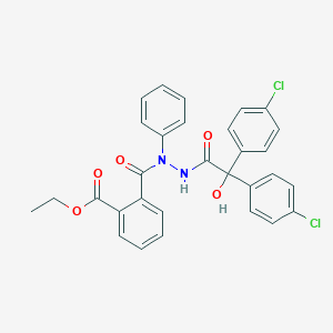 molecular formula C30H24Cl2N2O5 B420511 Ethyl 2-({2-[bis(4-chlorophenyl)(hydroxy)acetyl]-1-phenylhydrazino}carbonyl)benzoate 