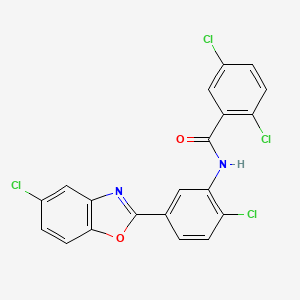 2,5-dichloro-N-[2-chloro-5-(5-chloro-1,3-benzoxazol-2-yl)phenyl]benzamide