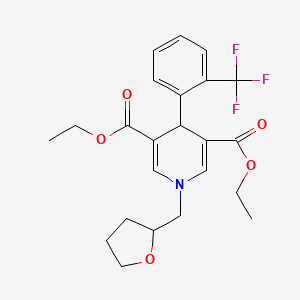 Diethyl 1-(tetrahydrofuran-2-ylmethyl)-4-[2-(trifluoromethyl)phenyl]-1,4-dihydropyridine-3,5-dicarboxylate