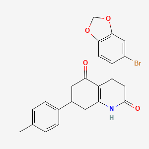 4-(6-bromo-1,3-benzodioxol-5-yl)-7-(4-methylphenyl)-4,6,7,8-tetrahydroquinoline-2,5(1H,3H)-dione