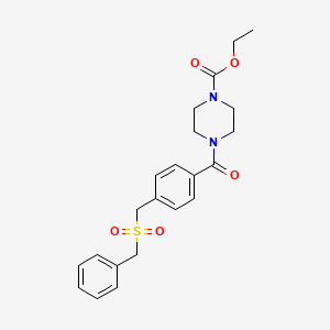 Ethyl 4-{4-[(benzylsulfonyl)methyl]benzoyl}tetrahydro-1(2H)-pyrazinecarboxylate