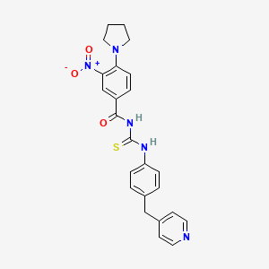 3-nitro-N-({[4-(4-pyridinylmethyl)phenyl]amino}carbonothioyl)-4-(1-pyrrolidinyl)benzamide