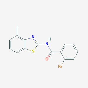 molecular formula C15H11BrN2OS B420525 2-bromo-N-(4-methyl-1,3-benzothiazol-2-yl)benzamide 