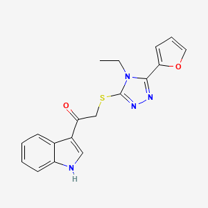 2-{[4-ETHYL-5-(FURAN-2-YL)-4H-1,2,4-TRIAZOL-3-YL]SULFANYL}-1-(1H-INDOL-3-YL)ETHAN-1-ONE