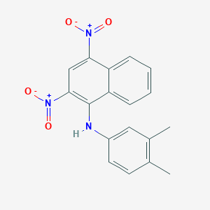 molecular formula C18H15N3O4 B420528 N-(3,4-dimethylphenyl)-2,4-dinitro-1-naphthalenamine 
