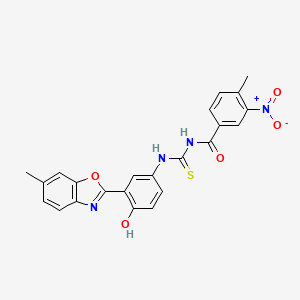 N-({[4-hydroxy-3-(6-methyl-1,3-benzoxazol-2-yl)phenyl]amino}carbonothioyl)-4-methyl-3-nitrobenzamide