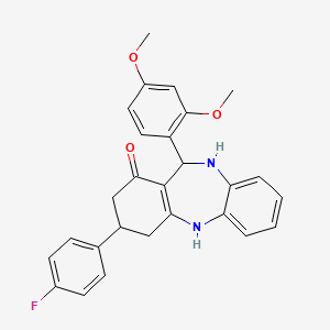 11-(2,4-dimethoxyphenyl)-3-(4-fluorophenyl)-2,3,4,5,10,11-hexahydro-1H-dibenzo[b,e][1,4]diazepin-1-one