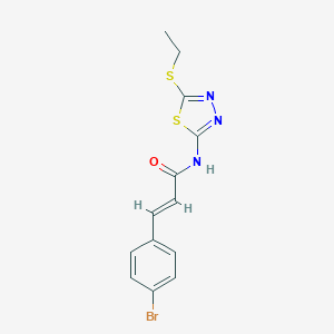 molecular formula C13H12BrN3OS2 B420532 3-(4-bromophenyl)-N-[5-(ethylsulfanyl)-1,3,4-thiadiazol-2-yl]acrylamide 