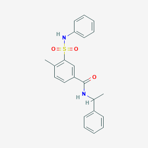 3-(anilinosulfonyl)-4-methyl-N-(1-phenylethyl)benzamide