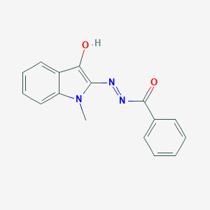 molecular formula C16H13N3O2 B420539 N'-(1-methyl-3-oxo-1,3-dihydro-2H-indol-2-ylidene)benzohydrazide 