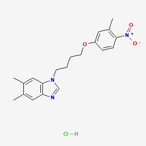 5,6-Dimethyl-1-[4-(3-methyl-4-nitrophenoxy)butyl]benzimidazole;hydrochloride