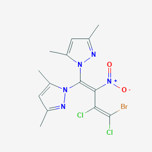 1-{4-bromo-3,4-dichloro-1-(3,5-dimethyl-1H-pyrazol-1-yl)-2-nitro-1,3-butadienyl}-3,5-dimethyl-1H-pyrazole