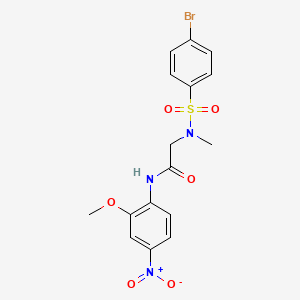 2-[(4-bromophenyl)sulfonyl-methylamino]-N-(2-methoxy-4-nitrophenyl)acetamide