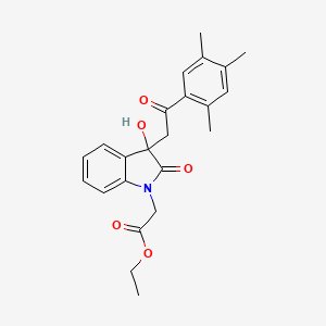 ethyl {3-hydroxy-2-oxo-3-[2-oxo-2-(2,4,5-trimethylphenyl)ethyl]-2,3-dihydro-1H-indol-1-yl}acetate