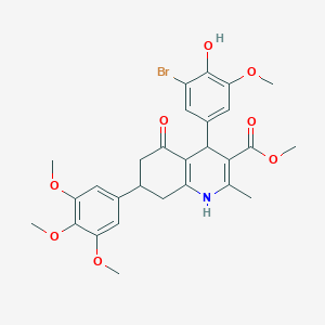 Methyl 4-(3-bromo-4-hydroxy-5-methoxyphenyl)-2-methyl-5-oxo-7-(3,4,5-trimethoxyphenyl)-1,4,5,6,7,8-hexahydroquinoline-3-carboxylate