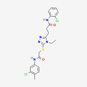 3-[5-({2-[(3-chloro-4-methylphenyl)amino]-2-oxoethyl}sulfanyl)-4-ethyl-4H-1,2,4-triazol-3-yl]-N-(2-chlorophenyl)propanamide