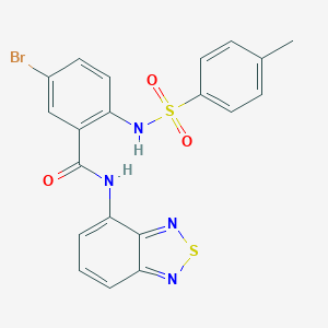 molecular formula C20H15BrN4O3S2 B420554 N-(2,1,3-benzothiadiazol-4-yl)-5-bromo-2-{[(4-methylphenyl)sulfonyl]amino}benzamide 