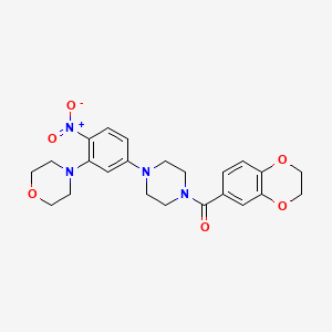 4-{5-[4-(2,3-dihydro-1,4-benzodioxin-6-ylcarbonyl)-1-piperazinyl]-2-nitrophenyl}morpholine