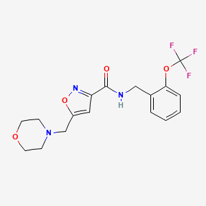 5-(morpholin-4-ylmethyl)-N-[[2-(trifluoromethoxy)phenyl]methyl]-1,2-oxazole-3-carboxamide