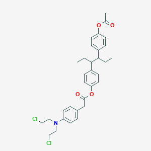 molecular formula C32H37Cl2NO4 B420555 4-{2-[4-(Acetyloxy)phenyl]-1-ethylbutyl}phenyl {4-[bis(2-chloroethyl)amino]phenyl}acetate 