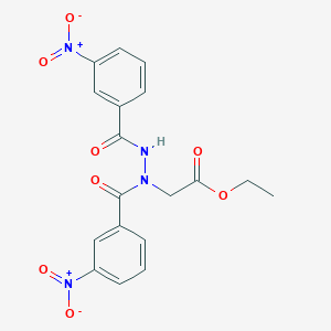 Ethyl (1,2-bis{3-nitrobenzoyl}hydrazino)acetate