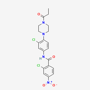 2-chloro-N-[3-chloro-4-(4-propionyl-1-piperazinyl)phenyl]-4-nitrobenzamide