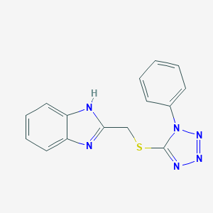 molecular formula C15H12N6S B420564 2-{[(1-phenyl-1H-tetraazol-5-yl)sulfanyl]methyl}-1H-benzimidazole CAS No. 312929-79-6