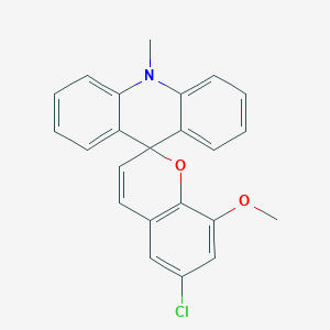 molecular formula C23H18ClNO2 B420566 6'-chloro-8'-methoxy-10-methyl-9,10-dihydrospiro[acridine-9,2'-(2'H)-chromene] 